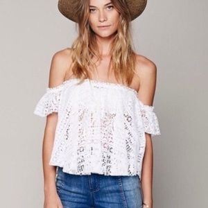 Free People Beach Eyelet Crop Top